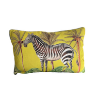 Cushion - Zebra on Chartreuse - 60x40 (Includes Feather Cushion Inner/Pad)