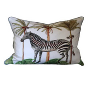 Cushion - Zebra on White - 60x40 (Includes Feather Cushion Inner/Pad)