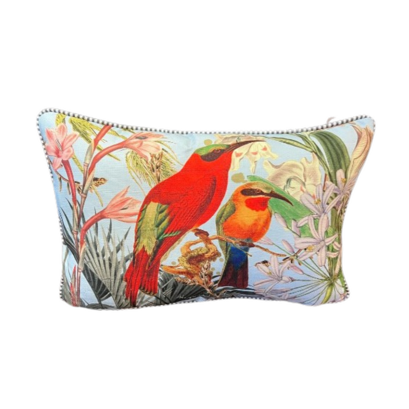 Cushion - Bee Eaters on Blue - 60x40 (Includes Feather Cushion Inner/Pad)
