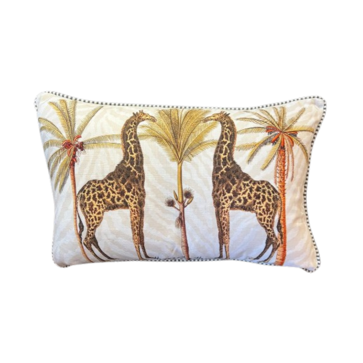 Cushion - Giraffe on White - 60x40 (Includes Feather Cushion Inner/Pad)