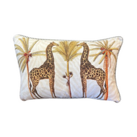 Cushion - Giraffe on White - 60x40 (Includes Feather Cushion Inner/Pad)