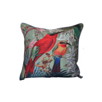 Cushion - Bee Eaters on Olive - 50x50 (Includes Feather Cushion Inner/Pad)