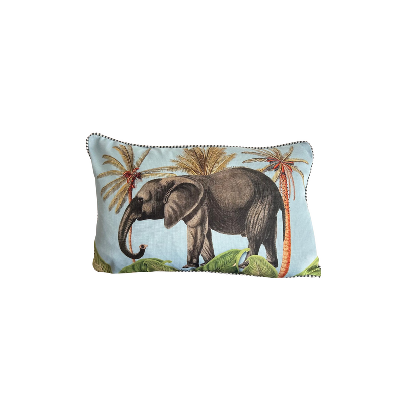 Cushion - Elephant on Blue - 60X40 (Includes Feather Cushion Inner/Pad)