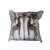 Cushion - Giraffe on White - 50x50 (Includes Feather Cushion Inner/Pad)