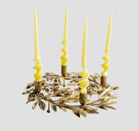 Antique Gold Wreath Candle Holder