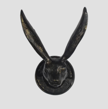 Mad March Hare Head Black Hook