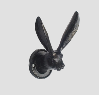 Mad March Hare Head Black Hook