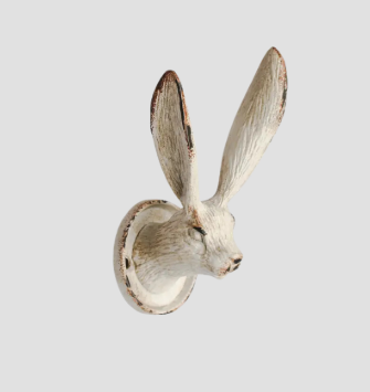 Mad March Hare Head White Hook