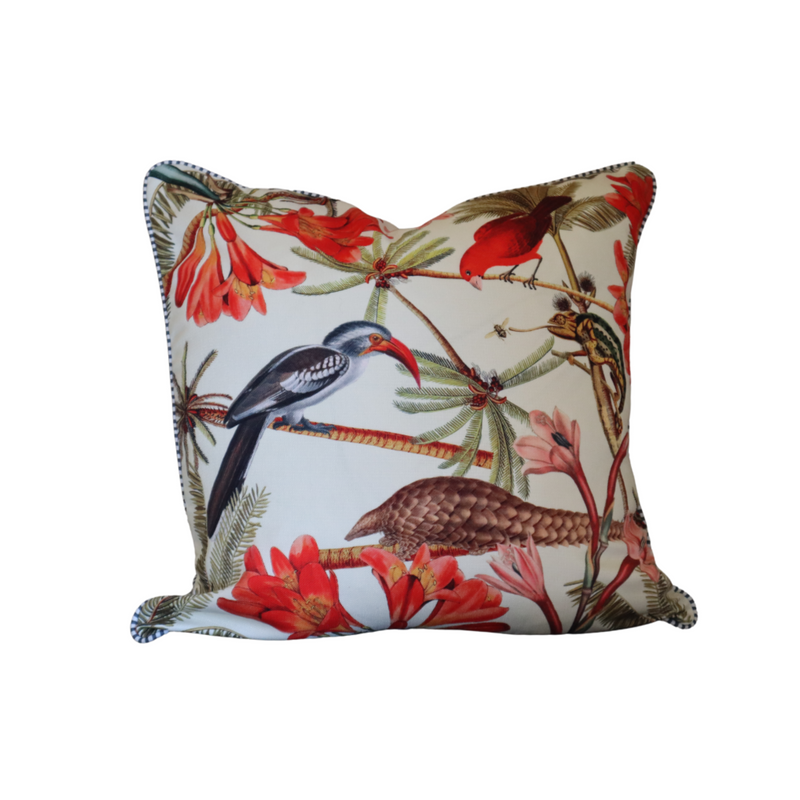 Cushion - Pangolin on White - 50x50 (Includes Feather Cushion Inner/Pad)
