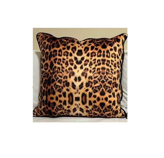 Cushion - Leopard on Velvet - 50x50 (Includes Feather Cushion Inner/Pad)