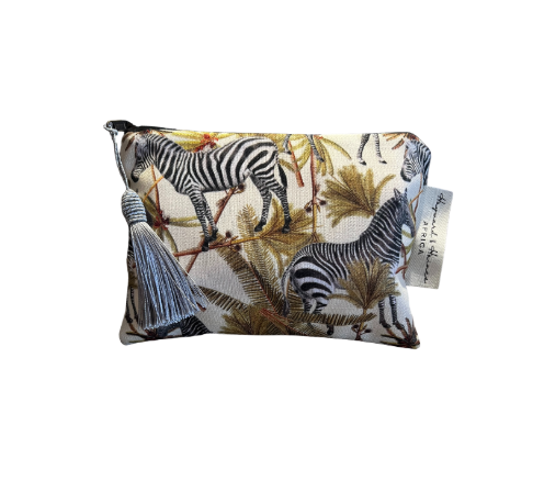 Make up bag (small) - White Zebra - 19 cm x 14 cm