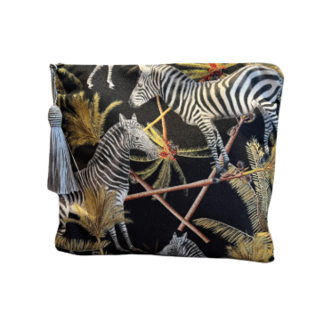 Make up bag (large) - Black Zebra - 24 cm x 20 cm