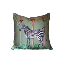Cushion - Zebra on Olive - 50x50 (Includes Feather Cushion Inner/Pad)