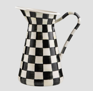 MacKenzie-Childs Courtly Check Enamel Pitcher – large