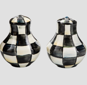 MacKenzie-Childs Courtly Check Enamel Salt and Pepper shakers